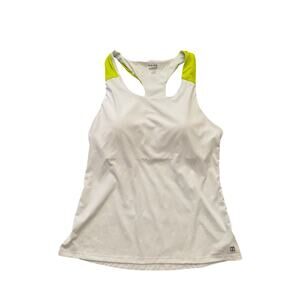 New Hind Womens Size L White Yellow Running Tank Top